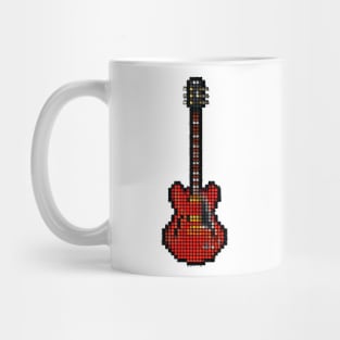 Tiled Pixel Red SG Guitar Upright Mug